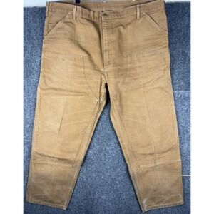 Vtg Carhartt 62W Duck Canvas‎ Double Knee Men's 46x30 Union Made Distressed Fade